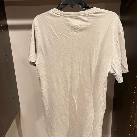 Zara Cream Short Sleeve Tee Classic Crew Neck - Picture 4 of 4